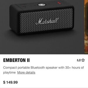 Marshall Emberton II Bluetooth Speaker